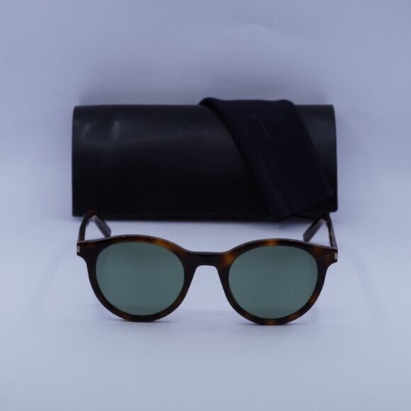 Saint Laurent SL342 003 Round Sunglasses - Havana/Green main image 4